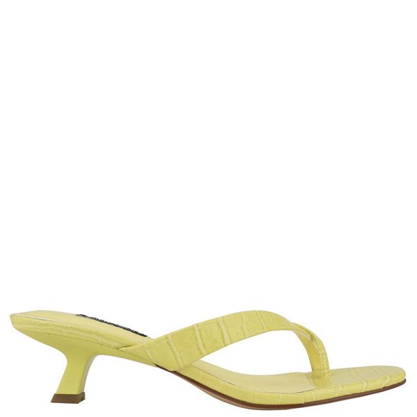 Nine West Marigol Thong Yellow Heeled Sandals | South Africa 72P51-9R84